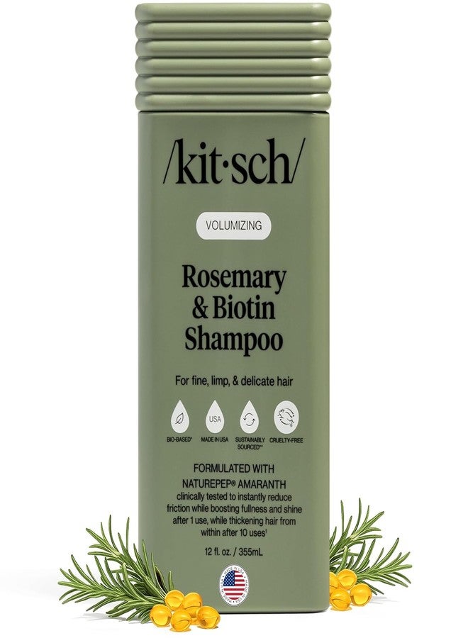 Kitsch Volumizing Rosemary & Biotin Liquid Shampoo for Hair Growth – Shampoo for Men and Women, Boosts Fullness & Shine After 1 Use – Clean Bio-Based Hair Care, Color-Safe, Made in USA – 12 oz - Image 1